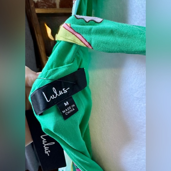 LULUS-Groovy Girl Green Floral Print Wrap Maxi Dress-size medium-NWT - Picture 13 of 14